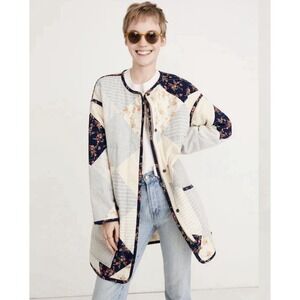 Madewell x The New Denim Project Patchwork Cocoon Coat Size XL Quilted
